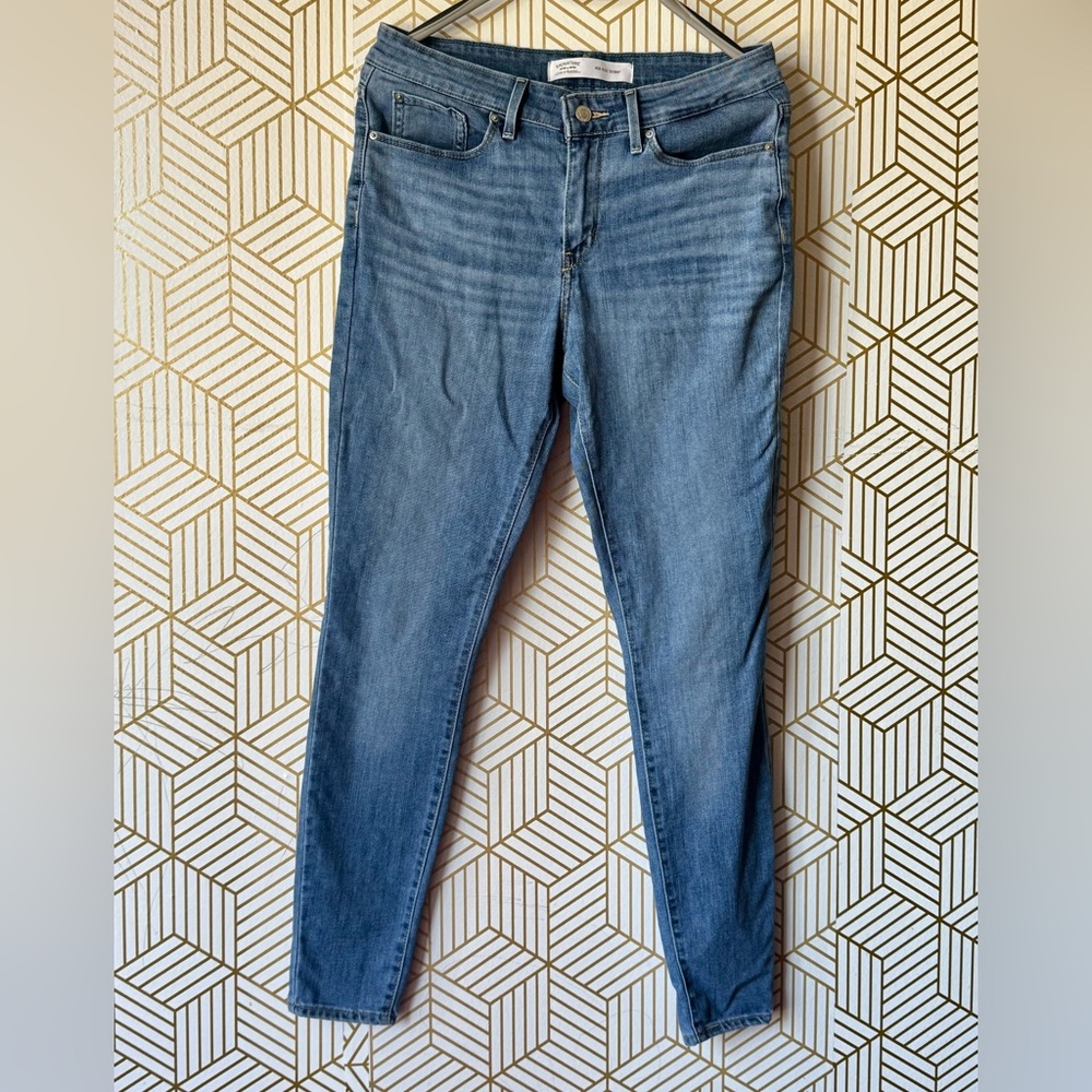 Levi's Mid Rise Skinny Jeans Women Sz M Blue Stretch Denim 30/32
